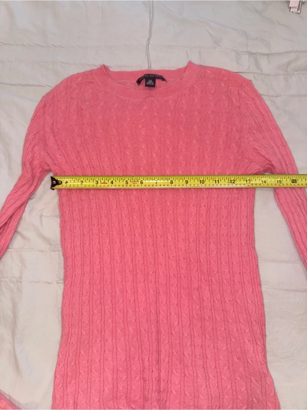 Banana Republic Coral Cable-Knit Crewneck Sweater
